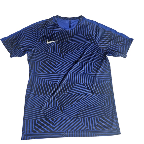 Nike Other - Nike Mens Dri-FIT Soccer Training Jersey Blue Black Geometric Dazzle Shirt L